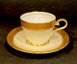 Aynsley Cream White Gold Espresso Cup And Saucer 1930’s Bone China England - Picture 1 of 7