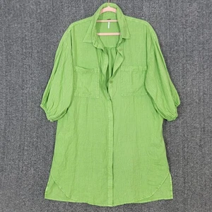 YFB Young Fabulous Broke Hemdblusenkleid Damen S grün Leinenmischung Knopfleiste - Bild 1 von 13