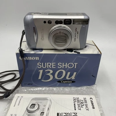 Canon Sure Shot 130U 35mm Point and Shoot Camera w/ Box & Manual - Untested - Image 1 of 4