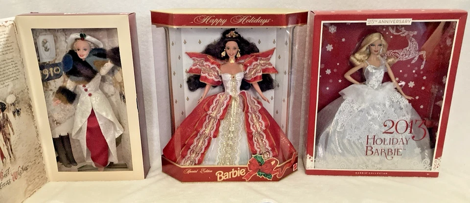 (3) NRFB Special Holiday Barbies/1995 Hallmark/Spec 10th Anniv./2013 25th Anniv. - Image 1 of 4