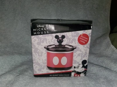 Disney Mickey Mouse Mini Crock Pot .65 Quart Slow Cooker New Removable Stoneware - Image 1 of 4
