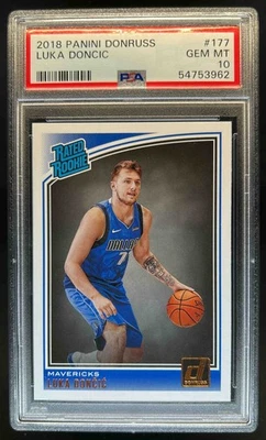 Donruss Luka Doncic Rookie RC #177 2018-19 Mavericks PSA 10 Foto 1 de 2