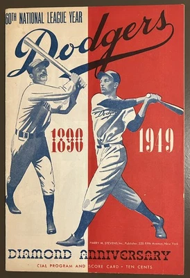 1949 Brooklyn Dodgers vs. Pittsburgh Pirates Scorecard - Mint! - Image 1 of 3