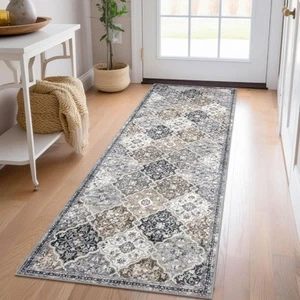 KILOCOCO 2x6 Runner Rug, Moroccan 2'x6'(24''x72''), Greenish Gray Beige  - Picture 1 of 9
