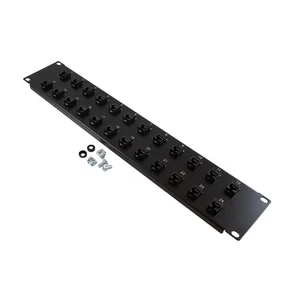 NavePoint 2U (3.5") 19 Inch Panel with 24 Cat6 Couplers - Picture 1 of 3