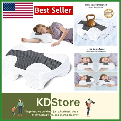Ergonomic Side Sleeper Pillow with Arm Holes & Memory Foam - Image 1 of 4