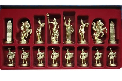 Pièces d'échecs uniquement faites à la main vintage mythologie lestées X... - Photo 1/4