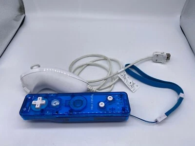 Nintendo Wii Console Blue Rock Candy Wiimote Remote w/ Strap & Nunchuck - Image 1 of 4