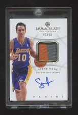 2012 IMMACULATE COLLECTION STEVE NASH AUTOGRAPH PATCH 2 COLOR #ED 43/50 HOF RARE