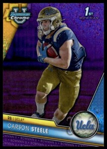 Carson Steele 2023 Bowman University Chrome Purple Mini Diamond Refractor /399