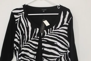 Talbots Damen MP Zebramuster Cardigan Baumwollmischung weich künstlerisch luxuriös Größe XL neu mit Etikett - Bild 1 von 5