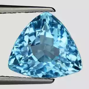 Natural Santa Maria Blue Aquamarine 15 Ct Certified Trillion Cut Loose Gem - Picture 1 of 2