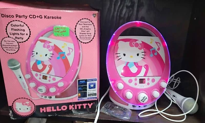 Hello Kitty радио диско вечеринки CD + G караоке машина с микрофоном, AUX, кабели в коробке - Изображение 1 из 4
