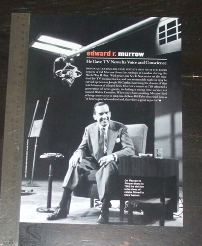 Edward R. Murrow original ONE magazine clipping page PHOTO article | eBay