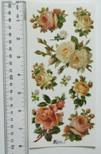 Antique Collection Violette WHITE ROSES - 1 Sheet of Roses Stickers #C05