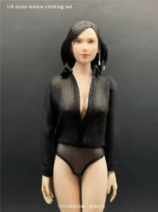 1:6 Female Black Shirt Tops Bodysuit Clothes For 12"PH TBL JO Figure Body Dolls - Picture 1 of 6
