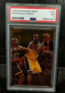 1998 Bowman's Best Shaquille O'Neal PSA 7 NM JUST GRADED #100 Gold - Picture 1 of 7