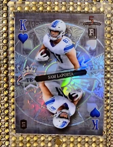 #d 1/1 SILVER 2-UP MIRROR 2023 NFL Wild Card Sam LaPorta RC Lions - Picture 1 of 5