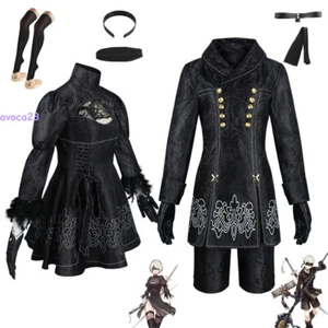 Game Nier Automata Cosplay Yorha 2B Costume Suit Women's Dress Wig Suit New - Picture 1 of 17