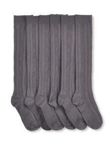 Blue Heaven Girls' 3-Pack Cable Knee Socks Color: black Size: 5 - 6 - Picture 1 of 13