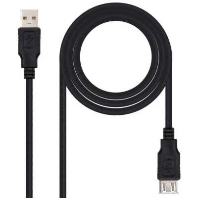 NANOCABLE Cable Extension Connexion USB 2.0 Male vers Femelle 10.01.0203-BK 1.8m
