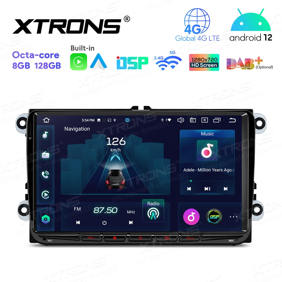 XTRONS IX92MTVL Car Radio Golf Passat Tiguan GPS Android 12 Carplay Wifi 8GB RAM