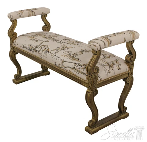 L59581EC: Chinoiserie Upholstered French Style Window Bench Cover