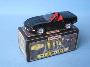 Matchbox Premiere 1987 Corvette Convertible Black Body Toy Model Car Boxed 75mm. - Picture 1 of 2