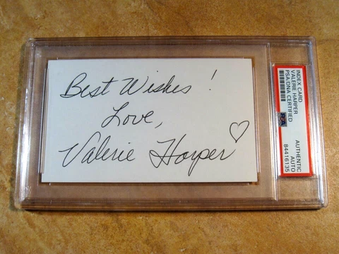 VALERIE HARPER RHODA MARY TYLER MOORE SHOW SIGNED AUTOGRAPHED INDEX CARD CUT PSA Cover
