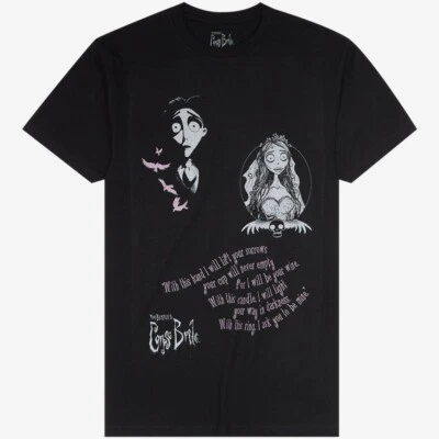 Camiseta Tim Burton's Corpse Bride Boda Votos MEDIANA Nueva Foto 1 de 4