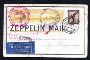 GERMANY TO PALESTINE 1929 GRAF ZEPPELIN FLIGHT TO JAFFA ON THE L.Z. 127 POSTCARD - Picture 1 of 2