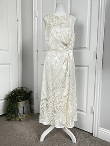 Lauren Ralph Lauren Women's Ivory Faux Wrap Sheath Dress Sleeveless Size 8 NWT - Picture 1 of 14