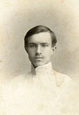 CDV card Handsome young man mustache portrait antique gay int ussr vtg photo