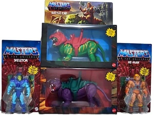 Mattel Masters Del Universo Orígenes He-Man + Battle Cat + Skeletor + Panthor - Imagen 1 de 1