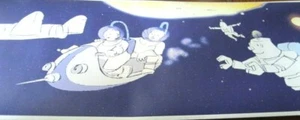 Wallpaper Border Astronauts Kids in Outer Space Galaxy Blue Wall 28806 NEW - Picture 1 of 3