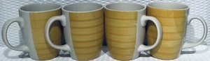 Lote de 4 ~ Tazas de café amarillas remolino ~ 8 oz ~ Impecables - Imagen 1 de 12