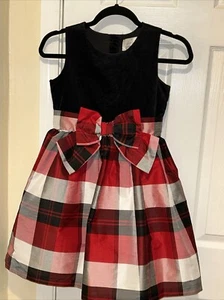 Dressed Up By Gymboree Girls Holiday Party Dress Lined Black Red Size 10 - Picture 1 of 8