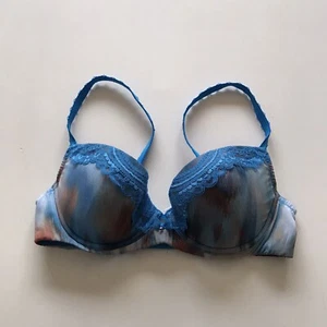 Wacoal Blue Bra Underwired Push Up Removable Padded Pre-Owned Bra Size 34D - Picture 1 of 6
