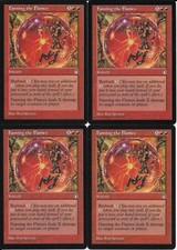 MTG: FANNING THE FLAMES Stronghold UNCOMMON; played, Excellent condition x4