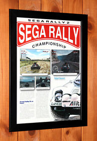Sega Rally Championship Sega Saturn Dreamcast Rare Small Poster / Ad Page Framed