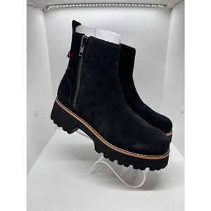 Neu mit Karton Blondo Valen wasserdichte Damen-Stiefelette aus schwarzem Veloursleder mit Plateauschuhsohle 8 M - Bild 1 von 11