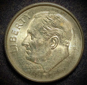 2017 P Roosevelt Dime with a strike through Grease Error circulated - Picture 1 of 2
