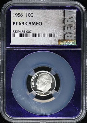 1956 Roosevelt Dime (Silver) 10C NGC PR69CAM - Image 1 of 2