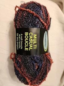 Sensations Multi Casual Boucle Yarn 4766 Blue Grey Skein 3.5 Oz 187 Yd - Picture 1 of 4