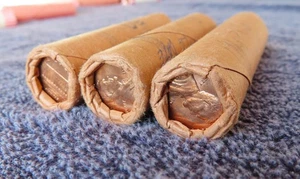 1960 **Original Bank Wrapped ** Uncirculated Lincoln Cent Roll - OBW Penny's -.- - Picture 1 of 5