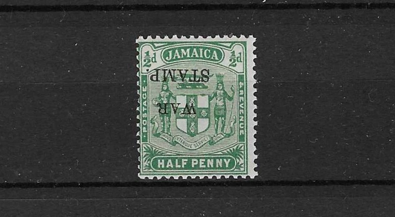 Jamaica 1917 1/2d Verde "Impuesto de Guerra" Opt INVERTIDO SG73d, Cat £28 MNH Foto 1 de 1