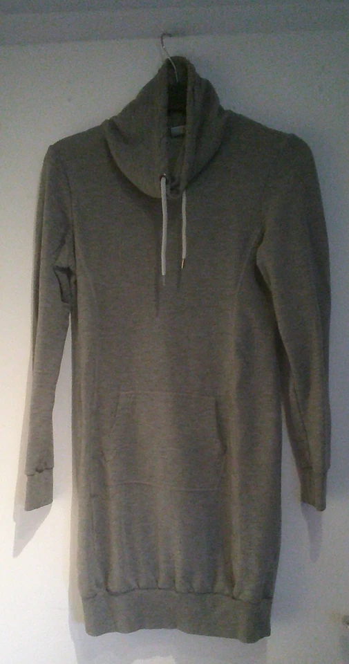 Hellgraues Sweatkleid Langarm mit Kragen und Schubtaschen Gr.  XS - Bild 1 von 1