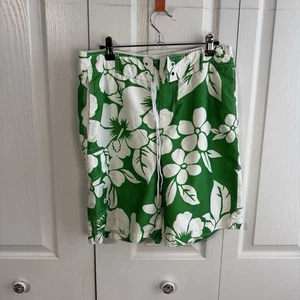 Old Navy Green White Cargo Pocket Swim Trunks Men’s Size Small Beach Boat - Picture 1 of 6