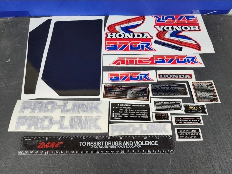 1986 HONDA ATC 250R as 370R maier fenders shroud STICKER DECALS 1985 85  fenders - Image 1 of 1