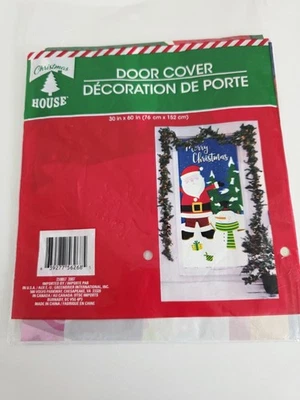 SANTA CLAUS Snowman Scene Setter holiday party wall door cover poster Christmas - Image 1 of 3